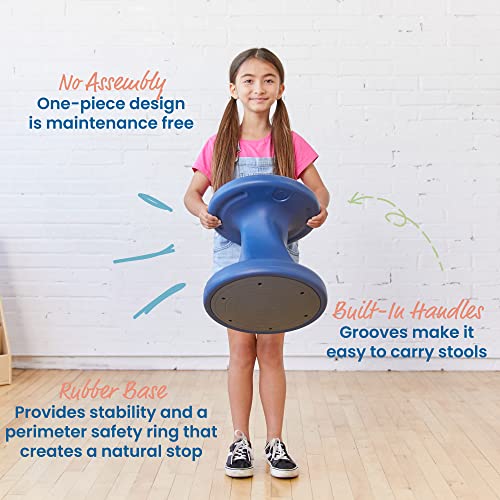 Image of ECR4Kids Twist Active Wobble Stool, 14in Seat Height, Classroom Furniture, Navy