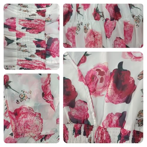 Image of Leriya Fashion Dress for Woman | Maxi Dress for Women Stylish | Women's Elegant A Line Dresses Summer Long Georgette with Floral Prints | Perfect Gaun Wear for Womens