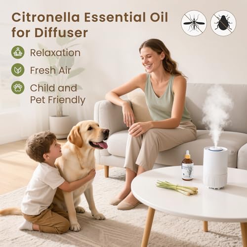 Image of HIQILI 100ML Citronella Oil for Homemade Sprays, Add to Diffuser, 100% Pure and Natural Undiluted 3.38 Fl Oz