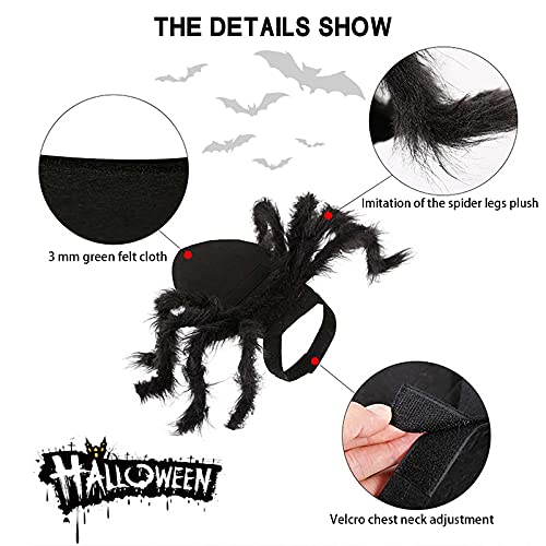 Halloween Kostüm Hund Verstellbar Halloween Hundekostüm, Schwarz Plüsch Spinnen-Kostüme Filz Pet Spinnenkostüm Lustige Katzenkostüm Cosplay Party Special Events für Hunde und Katzen
