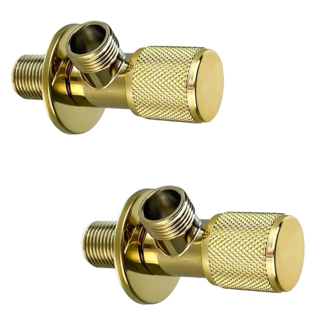 Carnival Gold Angle Cock/Gold Angle Valve For Geyser, Washbasin and Bathroom With Wall Flange | Angular Stop Cock Tap Faucet | Premium Gold Finish (Pack of 2) (2, Gold) (B0DFTV9KWP) Amazon Price History, Amazon Price Tracker