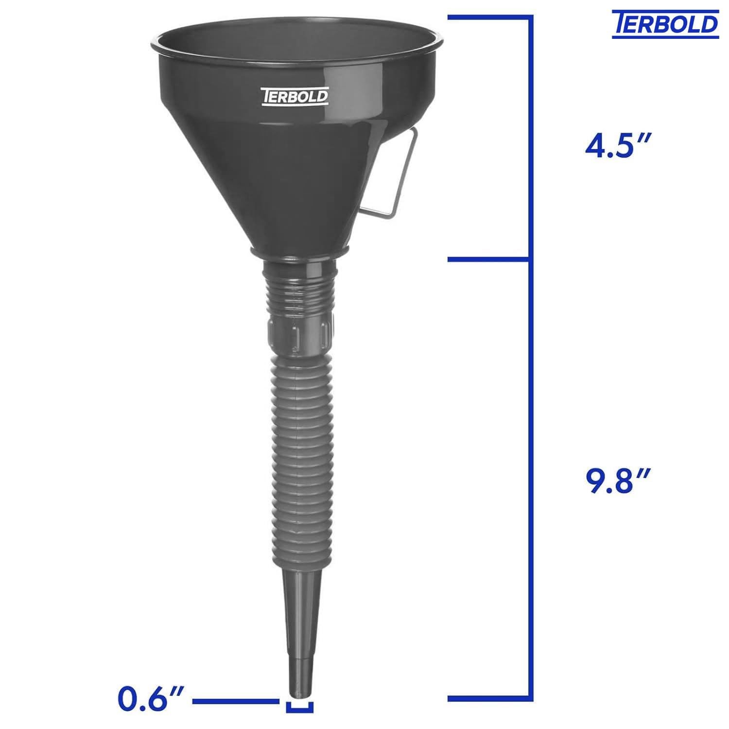 Imbuto flessibile automobilistico con tubo, imbuto ad olio flessibile a collo largo per uso automobilistico, gas, liquido di trasmissione, carburante per auto, scarico olio (grigio)