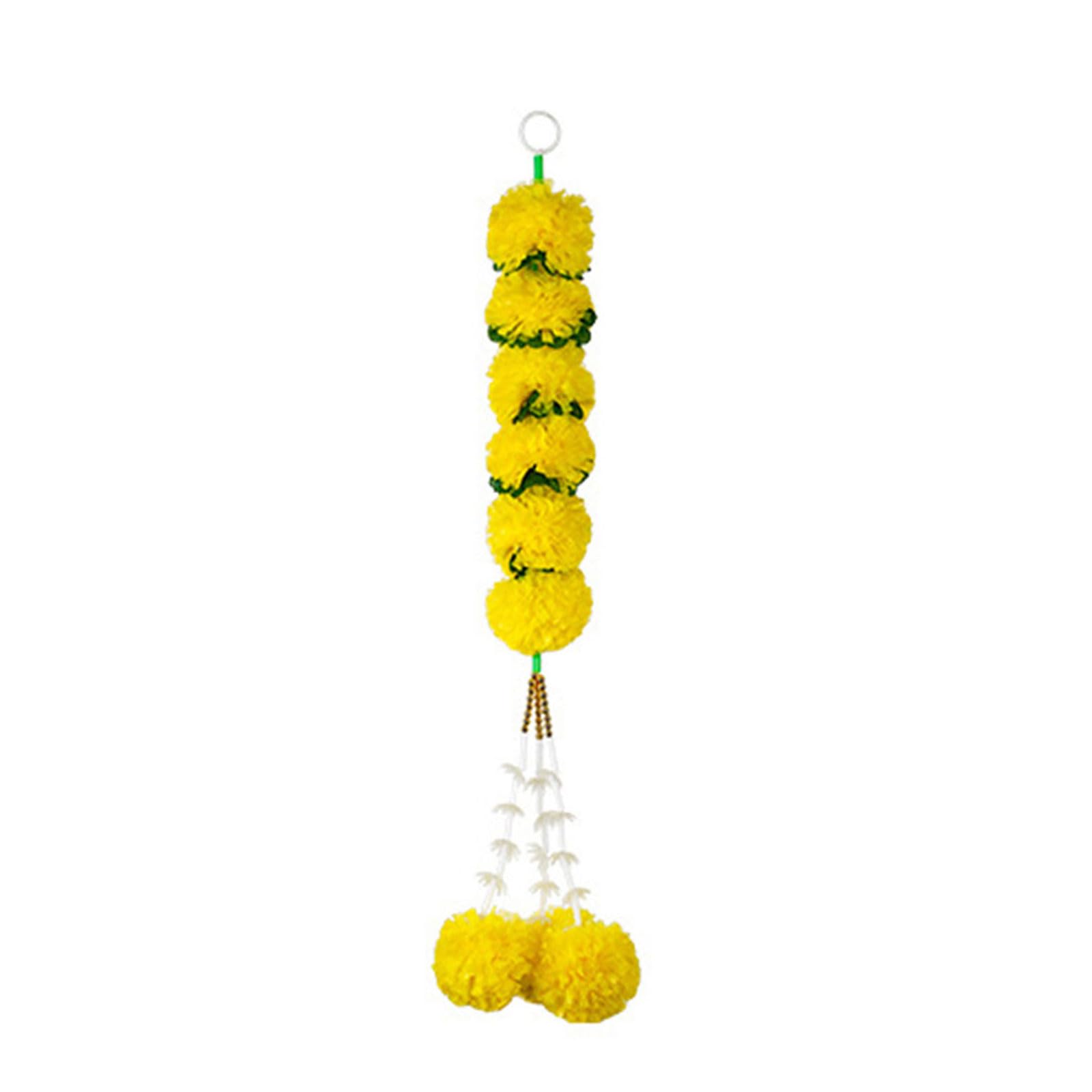 Jazuaiao Marigold Garlands for Decorations Artificial Marigold Flowers Garlands Indian Decors for Pooja, Wedding Christmas, Event Hanging Ornament