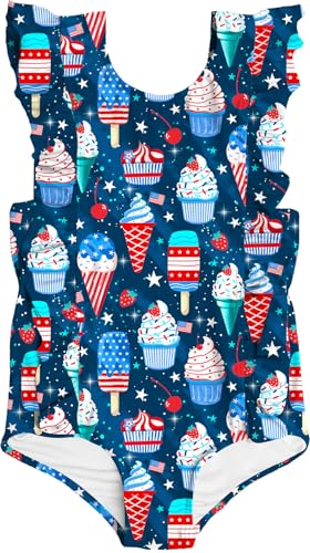 Image of RAISEVERN Baby Girls Swimsuit Ruffles Bathing Suits Cute Beach Sport Swimming Backless Summer One Piece Swimwear 2-7 Years