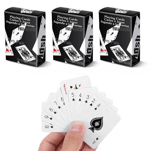 3 Barajas Mini de Cartas Poker Tamaño Compacto