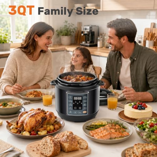 Image of DUMOS 10-In-1 Electric Pressure Cooker, 3QT Stainless Steel Multi-Cooker
