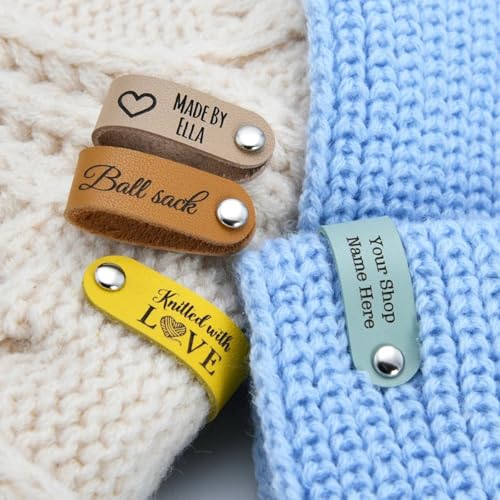 Étiquettes à visser en similicuir pour vêtements tricotés : signez facilement vos tricots et crochets