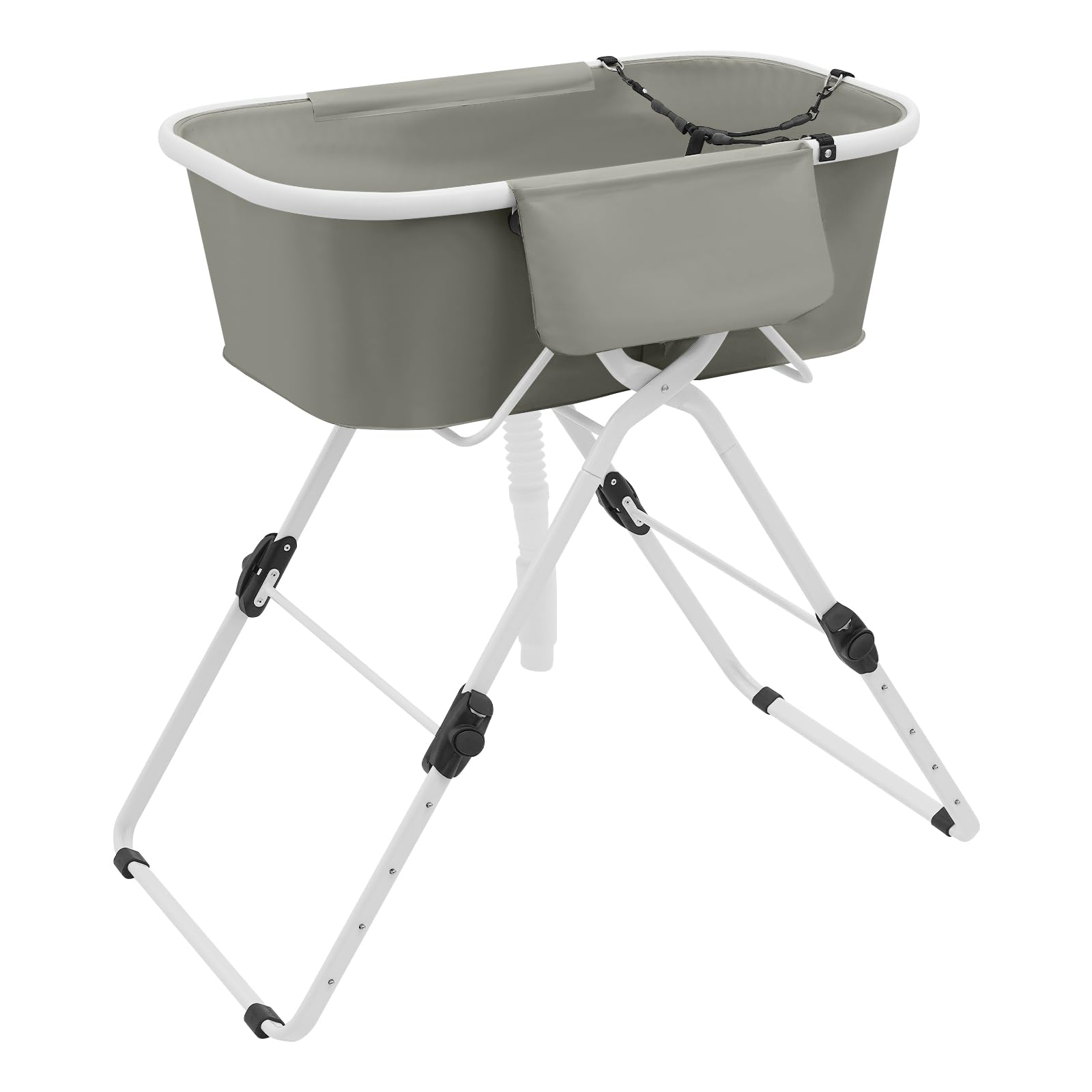 Baignoire portable et pliable pour chien surélevée - Hauteur réglable sur 5 niveaux - Charge maximale : 68 kg - Pour chiens et chats de petite à moyenne taille - Gris
