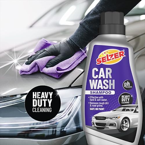 Image of Selzer Car Wash Shampoo (500ml) With PH Balanced Formula, Highly Effective on Dust and Grime, Removes Tough Dirt And Safe on Paint - Pack of 1