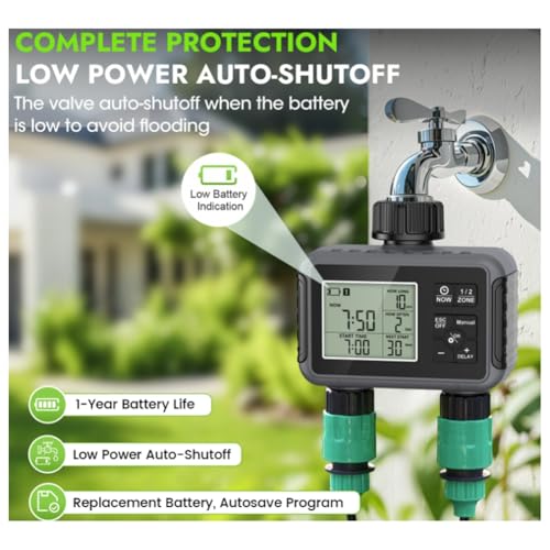 Système d'arrosage automatique de jardin avec prise programmable et écran LCD