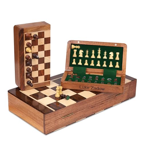 Set De Ajedrez Magnético De Madera Plegable miniatura 1