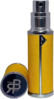 Perfume Atomiser, UK Brand, Refillable & Travel Size Perfume Bottle, Leaking Proof, Bottom Pump, Luxurious Small women and men, 5ml (Golden Yellow)