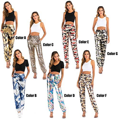 Calça casual, Andoer Calça esportiva casual feminina de cintura alta Calça de moletom Hip Hop Calça