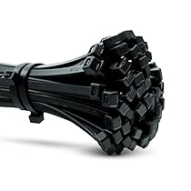 ERKO Fascette plastica nere 400 x 4,8 mm 100 pezzi di cablaggio professionali resistente a UV, Resistente allatemperature, Resistenza alla rottura 22 kg, forte