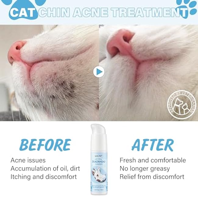 Cat Chin Acne Care Kit - Gently Removes Cat Chin Blackheads, Equipped with Cleansing Brush, Cruelty-Free, Nurtures Cat's Chin Softness and Freshness, 1.01 fl. oz-tLU2Scb7
