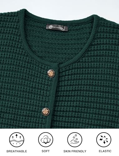 PRETTYGARDEN Women Knit Cardigan Sweaters Fall Fashion Long Sleeve Open Front Button Down Trendy Casual Jacket Winter Clothes