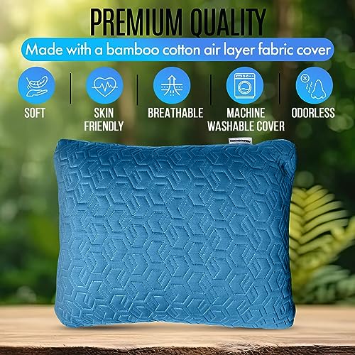 Camping-Pillow-Soft-Breathable-Backpacking-Pillow-for-Camping-wGel-Memory-Foam-Cotton-Water-Resistant-Blue-Camp-Pillows-for-Sleeping-17-x-14-x-45-Travel-Size-Camp-Pillow