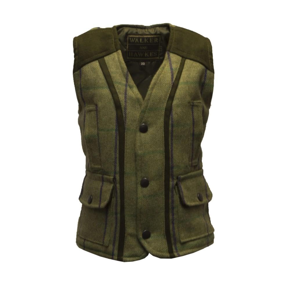 Walker & Hawkes - Gilet sans Manches - pour Enfant/bébé - ajusté - Tweed/Laine