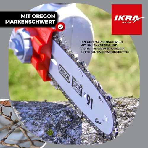 Foto von IKRA Elektro Teleskop Entaster IEAS 750, Arbeitshöhe 4m, 750 W, inkl. 2x Sägeketten & Schultergurt