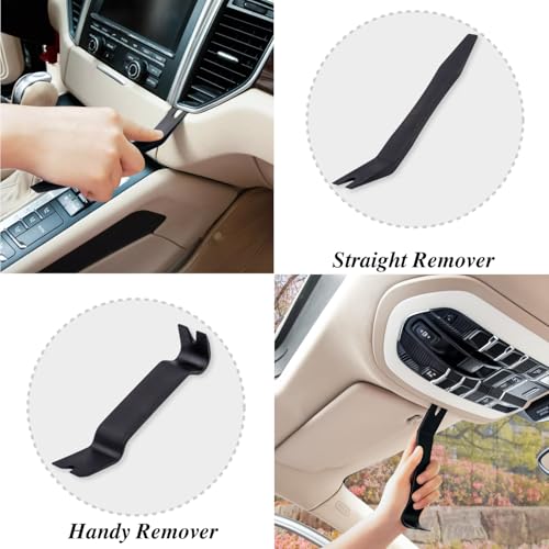 Image of 5PCS Auto Trim Removal Tool Kit, No Scratch Plastic Pry Tool Kit, Auto Trim Removal Pry Tool, Car Panel Door Window Fastener Removal Tool Set for Vehicle Dash Radio Audio Installer (Black)