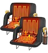 Seeuteck 2-Sided Heated Stadium Seats with Back Support and Wide Cushions for Bleachers, Portable...