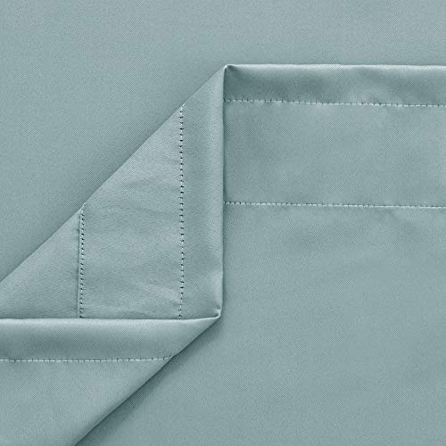 Image of Deconovo Polyester & Polyester Blend Solid Rod Pocket Blackout Curtain, Door - 7 Feet, Light Blue