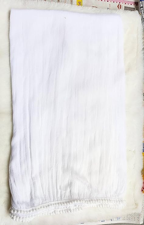 Image of Solid Beautiful Chiffon Dupatta Chunni Chunri with Bundi Lace for Women Casual Traditional Dailywear Lightweight dyeable
