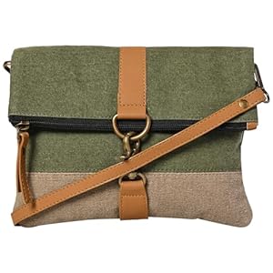 Mona B Finley Canvas Recycled Sling Crossbody Travel Messenger Eco Friendly Fabric One Side Shoulder Bag for Womens And Girls