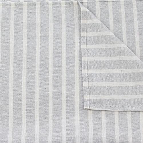 Infei Broad Striped Cotton Blended Dinner Cloth Napkins - Set Of 12 (17 X 17 Inches) - For Events & Home Use (Grey) #TOP7
