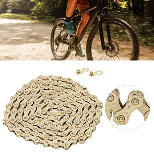 Alomejor Mountain Bike Chain with PowerLink Chain Connector for 10 Speed Adjustable Road Replace(gold) - Image 2