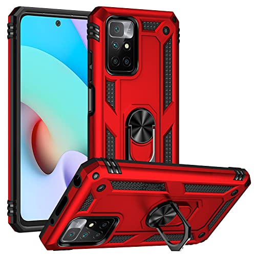 �ɓK���Ă��� for Xiaomi Poco X3 GT �g�уP�[�X,�ɓK���Ă��� for Redmi Note 10 Pro (China) 5G �����O�X�^���h�t���X�}�z�P�[�X 2 in 1 �P�[�X�J�o�[ Red