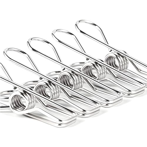Catálogo para Comprar On-line Pinzas para tender la ropa - solo los mejores. 42 KADIGO 40PCS Pinzas para Ropa para Clips de lavandería, Pinzas para Ropa Tendedero, Clips de Alambre de Metal Multiusos para Tendedero, a Prueba de Viento, Acero Inoxidable...