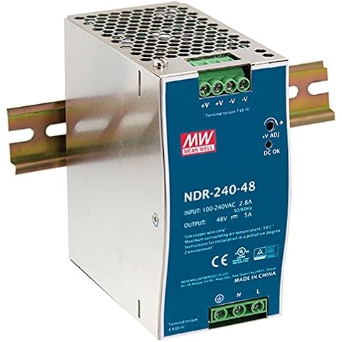 MEAN WELL NDR-240-24 24V 10 Amp 240W Industrial DIN Rail Power Supply Cover