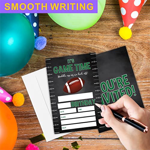 Huddle Up Mvp Birthday Invitation, Football Invitation Cards For Boys & Girls, Set Of 20 Invites With Envelopes, Double-Sided Fill In Style Invitation-Party Favor, Decorations And Supplies-B11 #TOP2