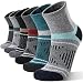EBMORE Merino Wool Quarter Hiking Running Socks Compression Warm Winter Thermal Thick Cushion Moisture Wicking Socks Gifts Stocking Stuffers for Men 6 Pairs(Assorted,L)