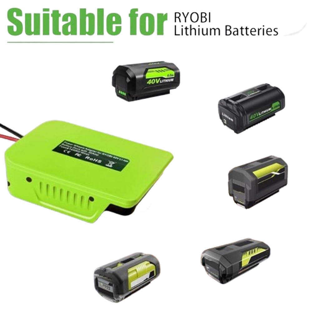 Adaptador convertidor reductor de CC de 40 V a 12 V para batería de iones de litio de 40 V Ryobi de 15 A 180 W, adaptador de bricolaje automático, regulador de voltaje para auto de juguete RC DIY