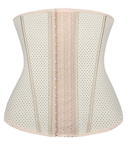 SHAPERX Women's Breathable Latex Waist Trainer Cincher Corsets Hourglass Body Shaper Sports Girdle