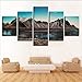 Produktbild cmdyz Kein Rahmen Leinwanddruck Bilder Wandkunst    5 Stücke Vulkan Malerei Mountain Sky Landschaft Poster Modulares Wohnkultur Wohnzimmer