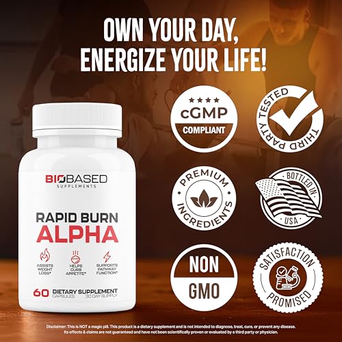 Rapid Burn Alpha - Fat Burner for Men - Supports Healthy Pathways Associated with GLP-1 Activity - Supports Appetite Control, Energy Booster, Helps Increase Metabolism & Fat Loss - 60 Unisex Capsules - Image 6