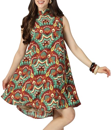 Image of KOH KOH Womens Short Sleeveless Halter-Neck Flowy Summer Cute Mini Dress