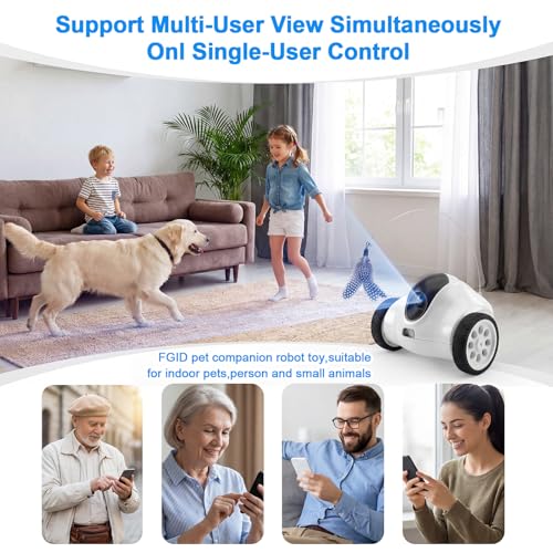 Pet Companion Robot with 720P HD Camera,Interactive Toy for Dogs and Cats,360°Movement, Night Vision, Two-Way Audio,App Control(Only 2.4G WiFi)