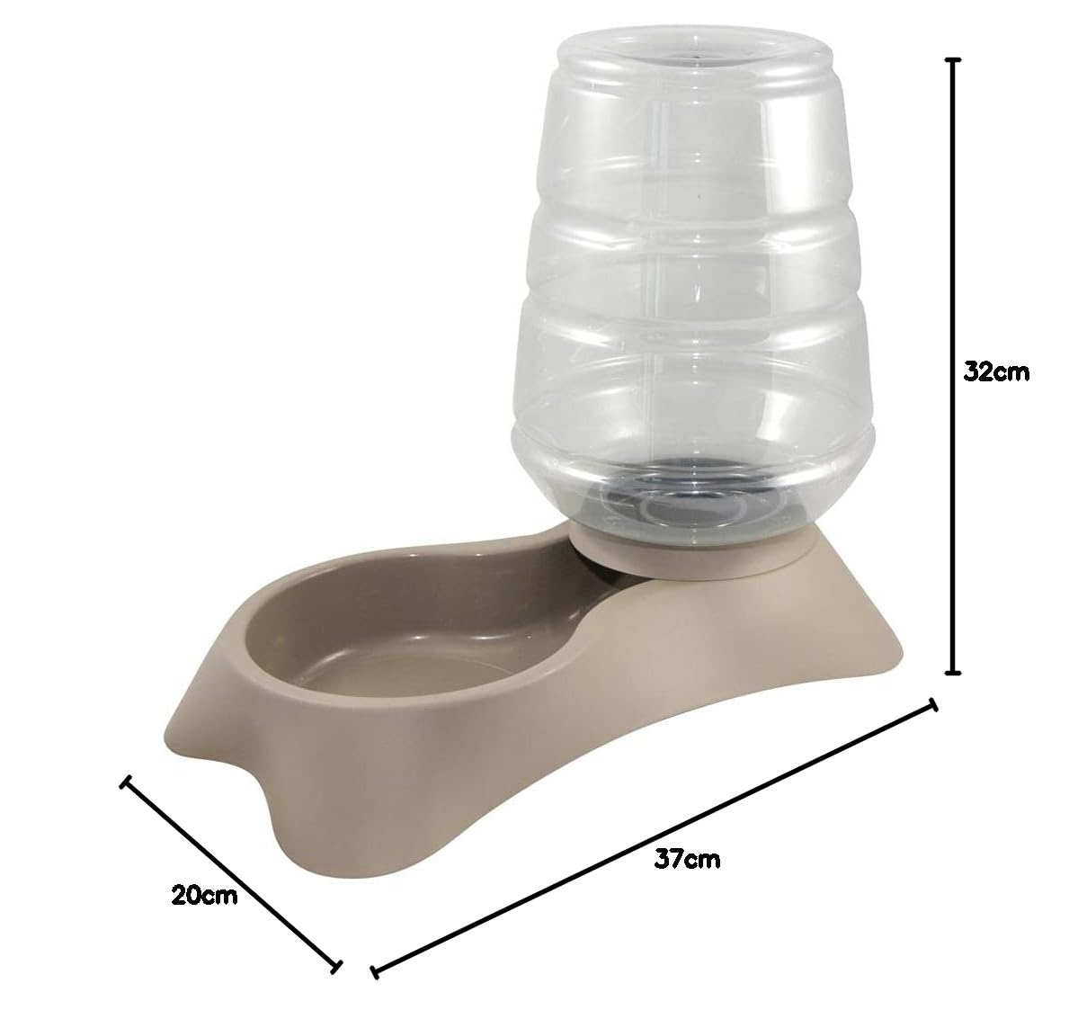 Kerbl Pet Dispensador de Agua Nuvola, Bebedero, 3,8l, Topo, plástico, para Perros y Gatos, a Prueba de Fugas, Estable