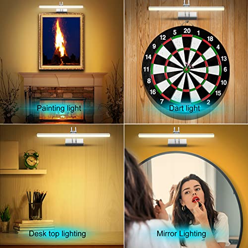 Heageero Picture Light, Battery Operated Picture Light With Remote Control, Wireless Picture Lights For Wall Paintings With Timer And Dimmable, 16" Art Light For Paintings, Frame, Photos(Black Nickel) #TOP3