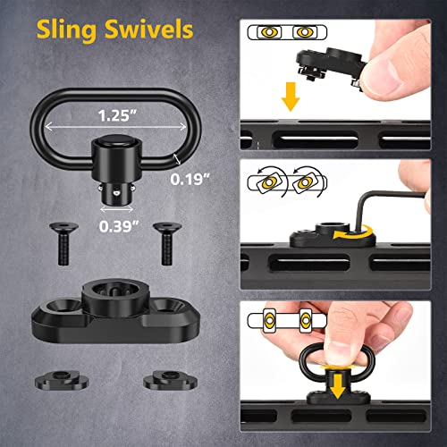 CVLIFE Two Point Rifle Sling with 45° Anti-Rotation Swivels Elastic Cord - image 4