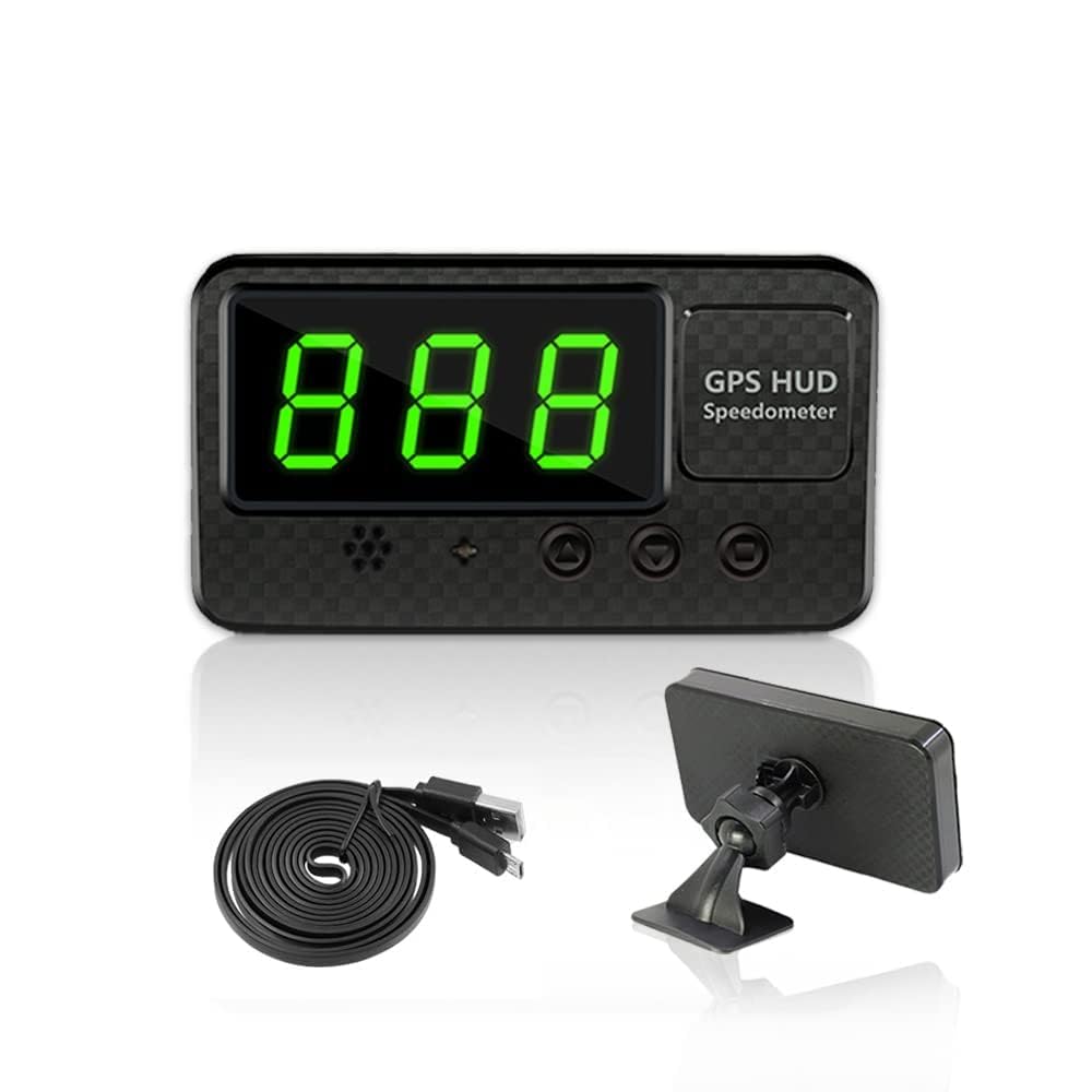 Riloer Car HUD Head-Up Display, Universal GPS Speedometer Head Up Display for All Cars Trucks, Monitoring Overspeed Alarm Mileage Counter Display