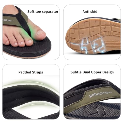 Image of YOHO Bubbles Men Ortho slippers | Soft comfortable and stylish flip flop slippers for Men in exciting colors |Lightweight | Anti Skid | Daily Use Chappal