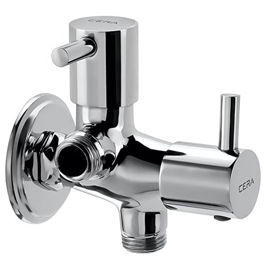 CERA - F2002211 Garnet Quarter Turn Fittings 2-Way Angle Cock (Chrome Finish)