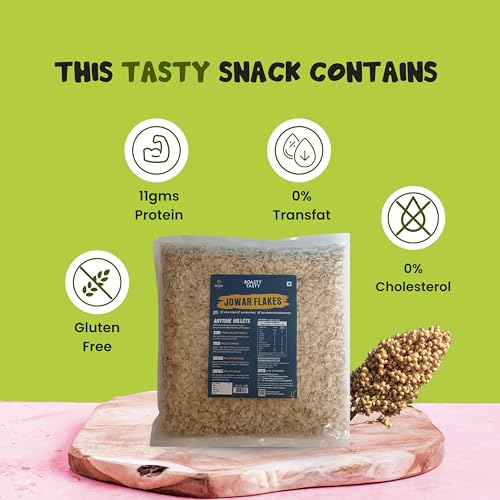Image of Healthy Indian Millet - Roasty Tasty Roasted Jowar Flakes (500g) | Long-Lasting Energy | Gluten-Free, High Fiber, Export Quality | Home-Cooked Meal Ingredient | No Added Preservatives