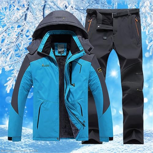 Conjunto De Jaqueta E Calças De Esqui Para Homens, Conjunto De Terno De Esqui Com Capuz À Prova De V