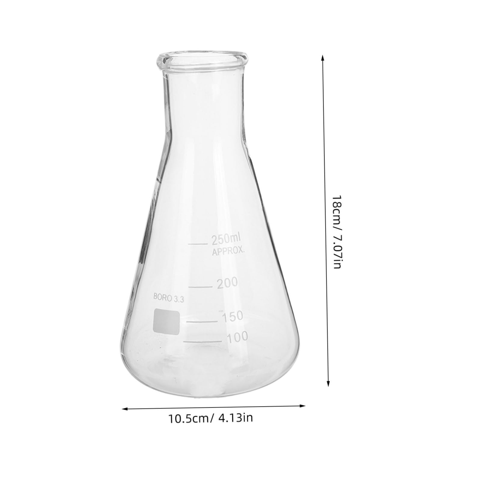 Matraces Erlenmeyer de Vidrio de Borosilicato Juego de 5 Resistencia Alta Temperatura Capacidad de 50ml a 1l y Vertido Fácil para Laboratorio Químico